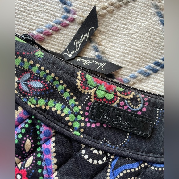 Vera Bradley Quilted Strapped Purse Fall Colourful Clean Black Zippered Paisley - Picture 8 of 8